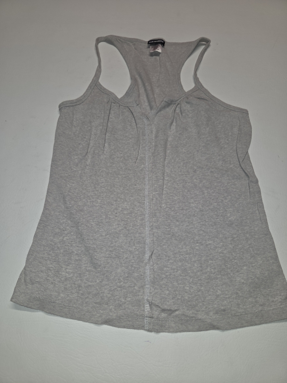 Joe Boxer Gray Racerback Tank Top y2k 2000s L Juniors